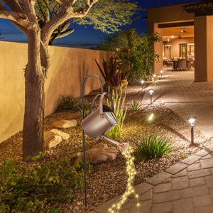Yakimz Gießkanne Garten Lichterkette Solar Außen Fairy Licht mit Ständer Sternendusche Gartenkunst Wasserfall Form Twinkle Lichterketten Warmweiß