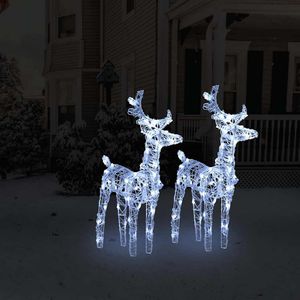 vidaXL Renifer LED 2 szt. Zimny biały 80 LED akryl