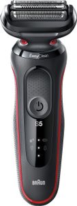 BRAUN Herrenrasierer Series 5 - 50-R1000s schwarz/rot (wasserdicht, Dusche, Easy-Clean-System, Li-Ion, Schnell-Aufladung, wet&dry)