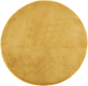 Kožušinový koberec 80 cm žltý