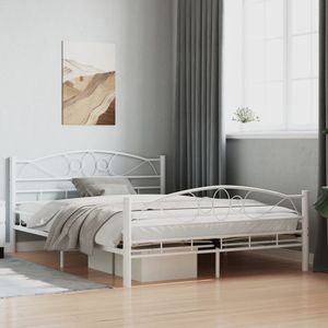 vidaXL Posteľný rošt biely kov 140 × 200 cm