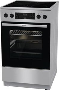 Gorenje GECS5C70XPA Elektroherd mit Glaskeramik-Kochfeld, mit Airfry, FrozenBake und Pizza-Funktion, GentleClose, 50cm Breite