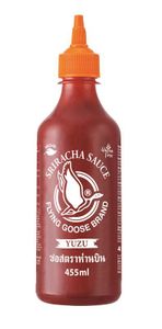 FLYING GOOSE Sriracha Hot Chilli Sauce YUZU 455ml | Sriracha Chilisauce mit Yuzu, scharf