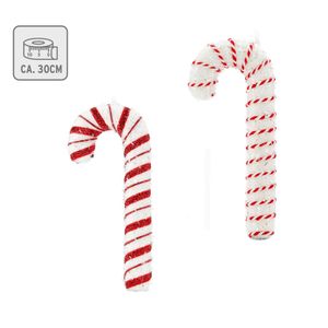 8 Stück Weihnachtsanhänger Zuckerstange XL Rot Weiß 30 cm