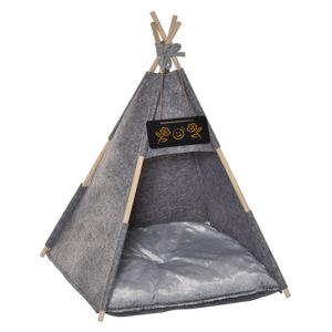 Pawhut Haustierzelt Katzenhaus Hundezelt Katzenbett Katzenzelt mit weichem Kissen Plüsch Filz maschinenwaschbar Grau 58 x 58 x 80 cm Pawhut Haustierzelt Katzenhaus Hundezelt Katzenbett Katzenzelt mit weichem Kissen Plüsch Filz maschinenwaschbar Grau 58 x 58 x 80 cm