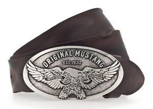 MUSTANG Classic Leather Belt W105 Dark Brown