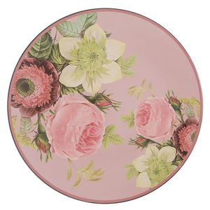 Clayre & Eef Unterteller Ø 33 cm Rosa Grün Kunststoff Blumen