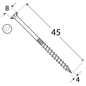 200x Holzschrauben Spanplattenschrauben 4x45mm Schrauben Torx T20 gelb verzink