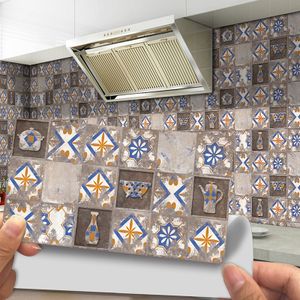 12.24.48 Stück Mosaik Küche Fliesenaufkleber Badezimmer Dekor Wasserdicht,Farbe: Blumen,Größe:12 Stück