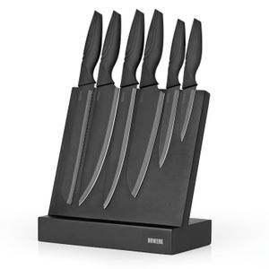 N8WERK Messerset & Messerblock in der Midnight Edition - 7-teilig Küchenmesser Kochmesser Messer Messerset Messerblock 6er Set Midnight Edition
