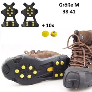 Anti-Rutsch Schuhspikes EU 38-41 (M) + 10x Ersatzspikes, Eiskrallen, Schuhkrallen, Gleitschutz, Spikes für Schuhe