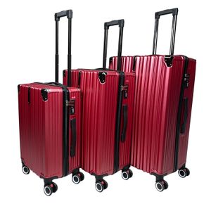 SIGN Reisekoffer ABS Koffer Hartschalenkoffer Trolley Kofferset Reisetasche 3´er Set (M+L+XL) rot-me