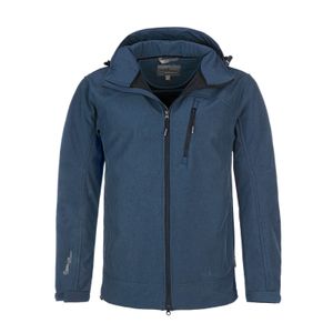 Blue Wave Herren Softshelljacke Bent - Outdoor-Jacke Übergangsjacke Jacke mit abnehmbarer Kapuze in Blue Nights Größe S