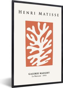 MuchoWow® Gerahmtes Poster Abstrakt - Alte Meister - Rot - Henri Matisse 40x60 cm - Poster mit Schwarzem Bilderrahmen Wandposter Rahmen Foto Bilder - Papierdruck - Wandbilder