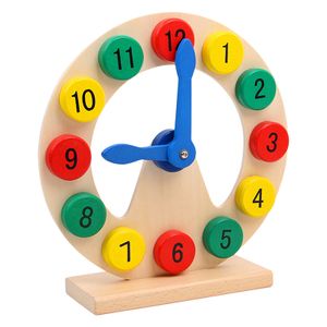 Lernuhr Holz Montessori Spielzeug Anzahl Blöcke Puzzle für 1 2 3 Jahre altes Kinder