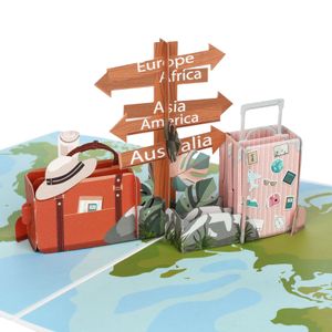 CraftWerk 3D Pop-Up Karte Reise - Gutscheinkarte, Klappkarte für Urlaub, Reisen, Geburtstag, Städtetrip, Kreuzfahrt, Hochzeitsreise oder zum Abschied