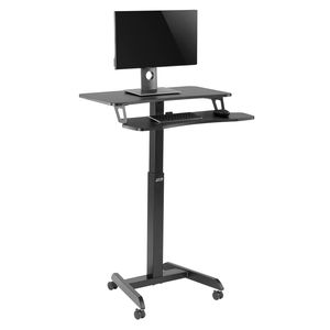 Höhenverstellbarer Sitz-steh-Schreibtisch mit Rollen Arbeitsplatz mit Doppelter Plattform Belastbar bis 8kg
