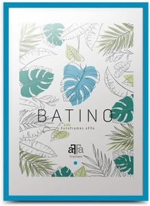 aFFa frames, Batino, Bilderrahmen aus Holz, Hell, Rechteckig, mit Acrylglasfront, HDF-Hintergrund, Blau, 40x60 cm