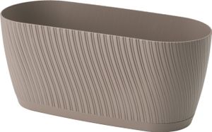 Słoik plastikowy, podłużny, z podstawą, 27 cm, szaro-beżowy, Mika 27 Eco