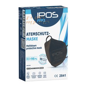 IPOS FFP2 Atemschutzmaske SCHWARZ (10er Pack)