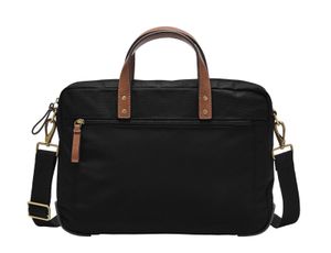 FOSSIL Henkeltasche Umhängetasche mit Laptopfach Haskell Top Zip Workbag Black schwarz