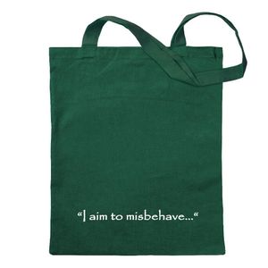 Kiwistar - Baumwolltasche - waldgrün - I aim to Misbehave - Tragetasche Stoffbeutel Umhängetasche Langer Henkel