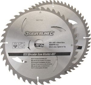 Silverline - Hartmetall-Kreissägeblätter mit 40 und 60 Zähnen, Doppelpckg.