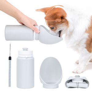Liebtech Hunde-Futterspender 550ml Hundetrinkflasche für unterwegs, Hundewasserflasche Faltbare Hund Katze Haustiere Auslaufsicher Wasserflasche