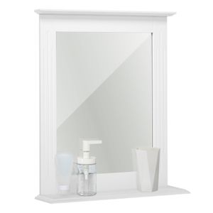 Mondeer Badspiegel Badezimmerspiegel 46x12x55.5 cm mit Ablage Weiß