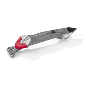 EASYmaxx Silikonentferner 5in1 Werkzeug-Set Fugenspachtel Fugenmesser Fugenglätter Silikonabzieher mühelos für Silikon- und Acrylfugen in grau-rot