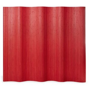 Homestyle4u 304, Raumteiler Sichtschutz Bambus Trennwand Wellenform Rollbar, Rot Matt, BxH 250x200 cm