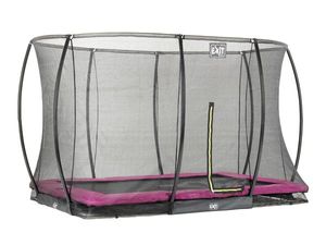 Trampolin EXIT Silhouette Ground mit Sicherheitsnetz 214x305cm pink