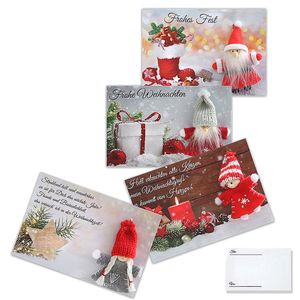 4x Weihnachtskarten Wichtel Grußkarte Geschenkkarte Weihnachtsartikel