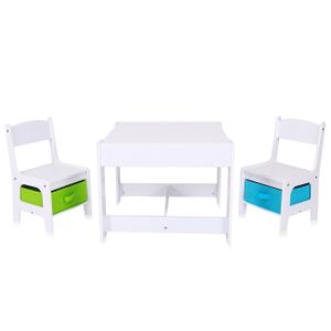 Detská sedacia súprava Baby Vivo s multifunkčným stolom a 2 stoličkami z dreva - Moritz