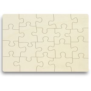Holzpuzzle blanko mit 20 Teilen, ca. 40 x 29 cm - Zum selbst gestalten und bemalen - Leeres Puzzle  aus Schichtholz, inkl. Puzzlevorlage
