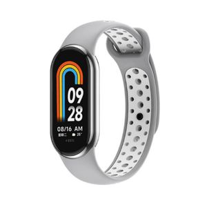 INF Xiaomi Band 8/9 Armband – Atmungsaktives TPU-Ersatzarmband Weiß+Grau