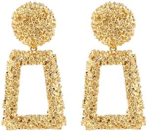 Gold Rechteck Geometrische Ohrringe, Fashion Statement Ohrringe für Frauen