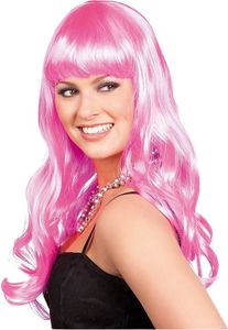 Lange Haare rosa - Kostüm Perücke für Fasching