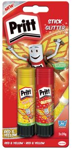 Pritt Glitzer Klebestift 2 x 20 g gelb und rot