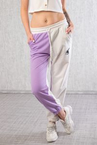 Bongual ® Jogginghose Damen zweifarbig Relaxhose Trainingshose Baumwolle-Mix 42 lavendel