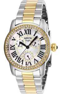 Invicta Angel 28471 Damen armbanduhr - Quarzuhrwerk - Edelstahl mit weißen zifferblat - 38mm