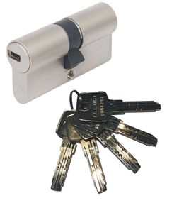 ABUS EC550 Doppelzylinder Länge (a/b) 45/65mm (c=110mm) mit 5 Schlüssel, SKG** Bohrschutz