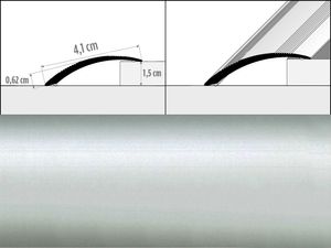 Prechodové lišty A48 - SAMOLEPIACE šírka 4,1 x výška 0,62 x dĺžka 100 cm - strieborná