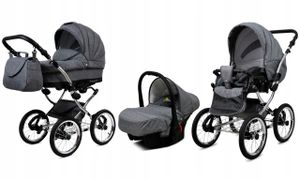 BabyLux® Margaret Exclusive | 3in1 Kinderwagen Bambimo | Grey Flex | Kombikinderwagen | Kinderwagens