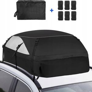 585 L Auto Dachbox Faltbare Wasserdicht Dachtasche Gepäckbox Tasche Aufbewahrungsbox mit a Antirutschmatte, 900D wasserdichtes Oxford-Gewebe, schwarz