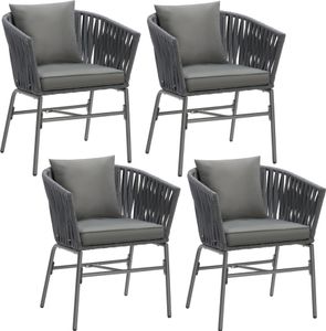 Stuhlset Valeiras Geflecht im Rope-Design 60 x 61 x 77 cm