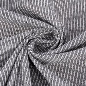 Bekleidungsstoff Baumwoll-Mischung leichte We Rayus Streifen grau