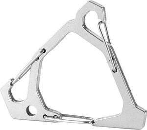 Karabinerhaken Dreieck Karabiner Haken Schnapphaken Schraubkarabiner Edelstahl, Farbe:Weiß