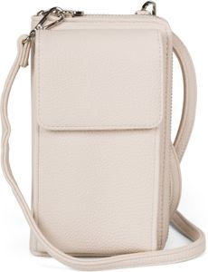 styleBREAKER Damen Mini Bag Geldbörse mit Handy Fach und RFID Schutz, Umhängetasche, Handytasche, Crossbag 02012362, Farbe:Beige