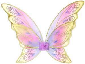 Trullala Glitzer-Flügel, Schmetterlingsflügel, in gold/pastell, ca. 45 cm